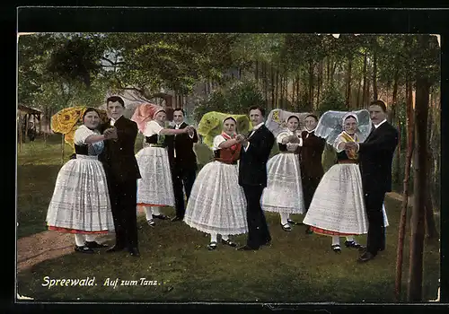 AK Spreewälder Paare beim Tanz