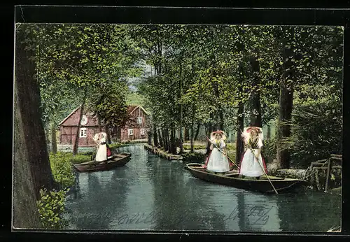 AK Damen in Spreewälder Tracht