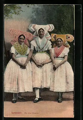 AK Junge Frauen in Spreewälder Tracht