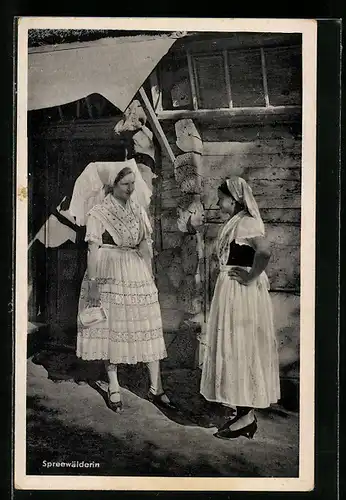 AK Spreewälderin in Spreewälder Tracht