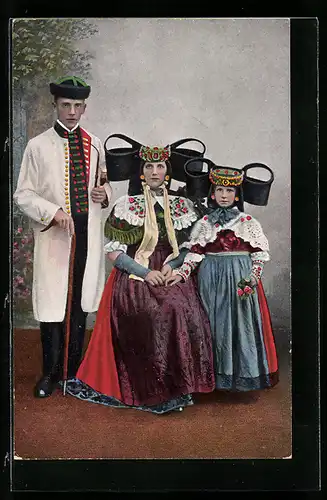 AK Familie in Volkstracht Schaumburg-Lippe