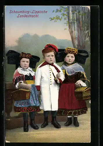 AK Kinder in Schaumburg-Lippischer Landestracht