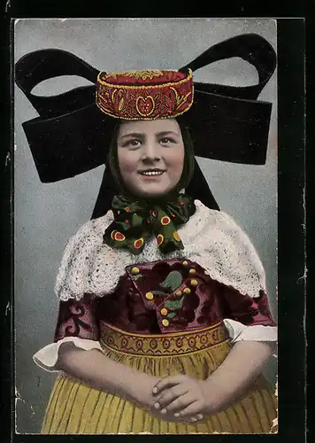 AK Mädel in Tracht aus Schaumburg-Lippe