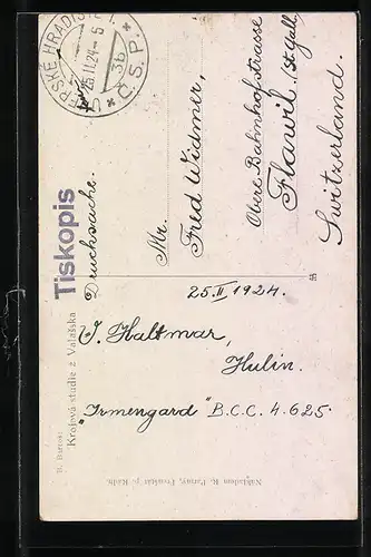 AK Junger Bursche in tschechischer Tracht auf der Landstrasse