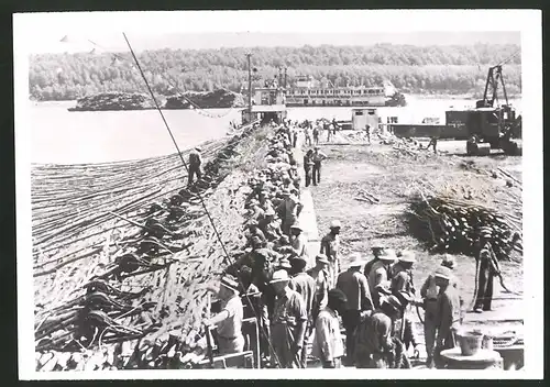 Fotografie Ansicht Arkansas, Baustelle zur Flutbekämpfung am Mississippi