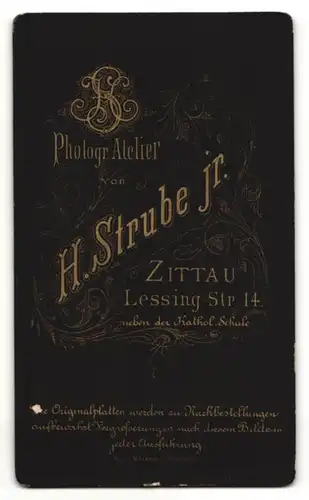 Fotografie H. Strube Jr., Zittau, Portrait stattlicher Herr mit Schnurrbart