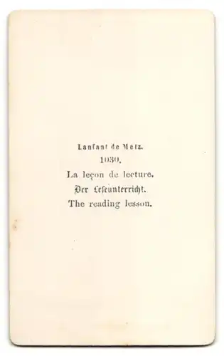 Fotografie Lanfant de Metz, Nr. 1030, der Leseunterricht