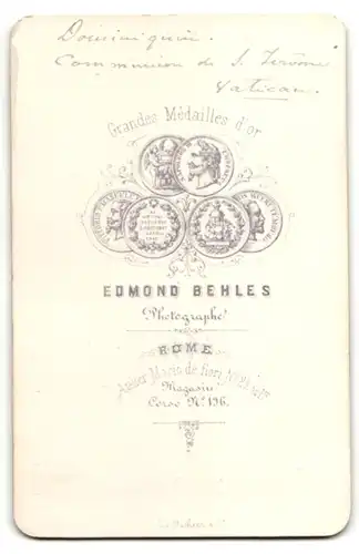 Fotografie Edmond Behles, Rome, La Dernière Communion de saint Jérôme