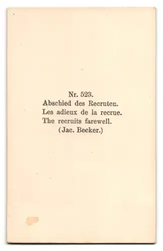 Fotografie Jac. Becker, Nr. 523, Abschied des Rekruten