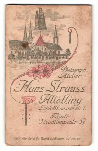 Fotografie Hans Strauss, Altötting, Ansicht Altötting, Wallfahrtskirche, Rückseitig Portrait