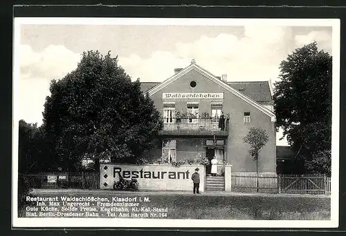 AK Klasdorf / Mark, Restaurant Waldschlösschen von Max Ungerecht