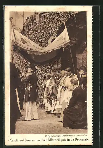 AK Amsterdam, Ech. Congres 1924, Kardinal Bourne met het Allerheiligste in de Processie