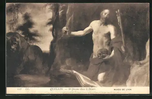 AK St-Jerome dans le Désert, Motiv des Heiligen nach Quellin