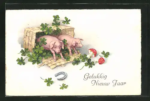 AK Schweinchen und weitere Glücksbringer zum neuen Jahr