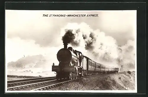 AK englische Eisenbahn, The St. Pancras-Manchester Express