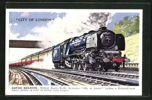 AK englische Eisenbahn, Midland Region Pacific Locomotive City of London hauling a Euston-Glagow Express