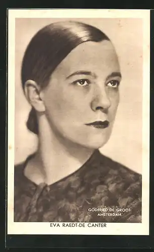 AK Porträt der Schriftstellerin Eva Raedt-de Canter