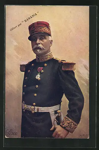 AK General Pau in Uniform mit Orden