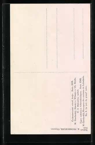 Künstler-AK Grossmutter und Enkel in slowakischer Tracht