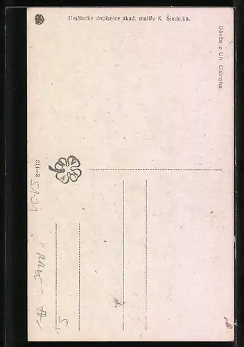 Künstler-AK Devce z Uh. Ostroha