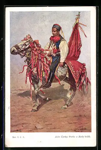 Künstler-AK Partie z Jizdy kralu