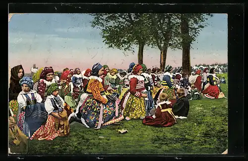 AK Pout u sv. Antonicka u Blatnice, tschechische Tracht