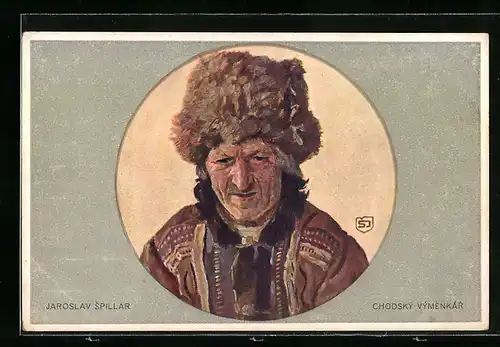 AK Chodsky Vymenkar, tschechischer Mann mit Wollmütze