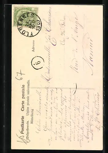 AK Elsässerin in Tracht in der guten Stube