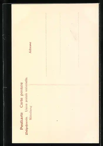 AK Elsässerin in Tracht an einen Stuhl gelehnt