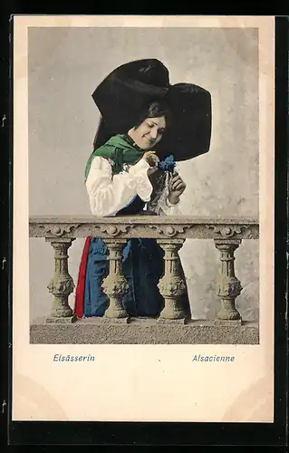 AK Alsacienne, Elsässerin in Tracht