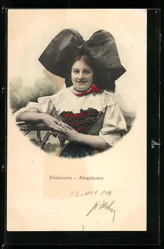 AK Elsässerin in Tracht