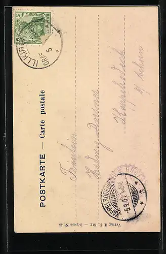 AK Elsass - Lothringen, in Tracht am Tisch sitzend