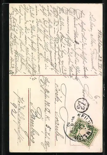 Künstler-AK sign. K. Wurm: Tanzendes Paar in Tracht