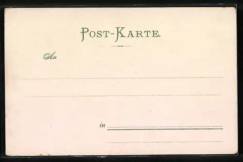 Lithographie Steinfeld, Unterfränkische Volkstrachten, Blick zur Ruine