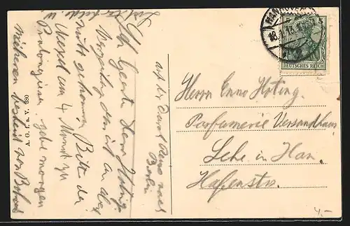 AK Hannover, Strassenbahn in der Herrenhäuser-Allee