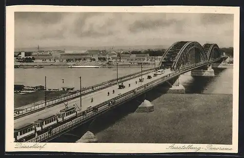 AK Düsseldorf, Ausstellung-Panorama, Strassenbahn