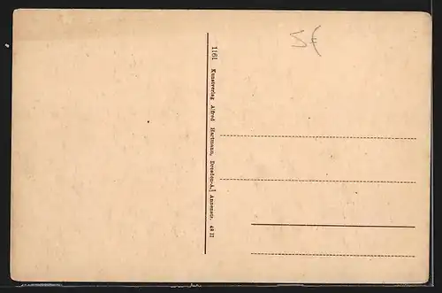 AK Dresden, Albertplatz mit Strassenbahnen