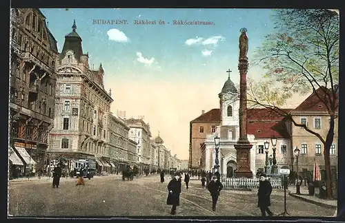 AK Budapest, Blick in die Rakoczistrasse