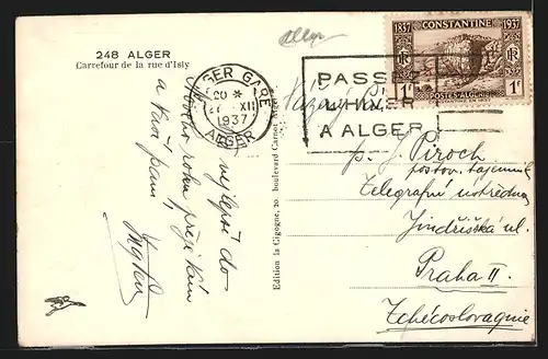 AK Alger, carrefour de la rue d`Isly