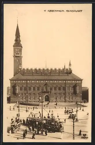 AK Kobenhaven, Raadhuset, Strassenbahn