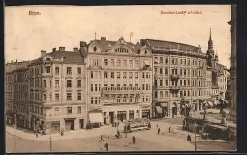 AK Brno, Dominikansky namesti, Strassenbahn