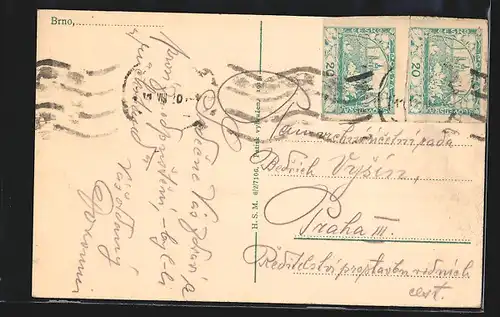 AK Brno, Dominikansky namesti, Strassenbahn