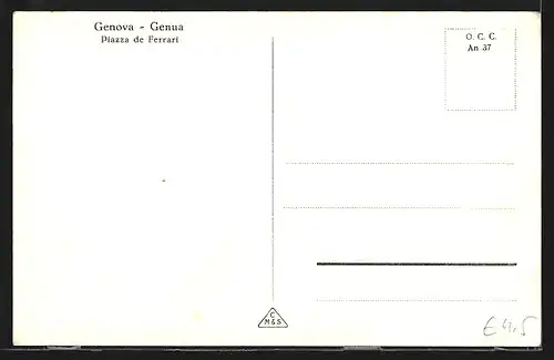AK Genova, Piazza de Ferrari, Strassenbahn