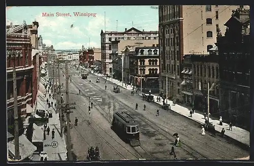 AK Winnipeg, Main Street, Strassenbahn