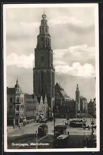 AK Groningen, Martinitoren, Strassenbahnen