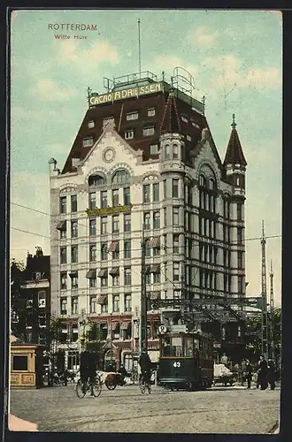 AK Rotterdam, Witte Huis, Strassenbahn