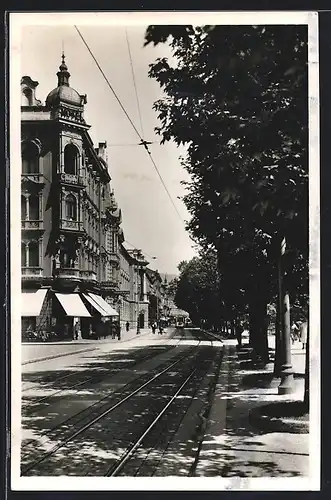 AK Zagreb, Palace Hotel, Strassenbahn