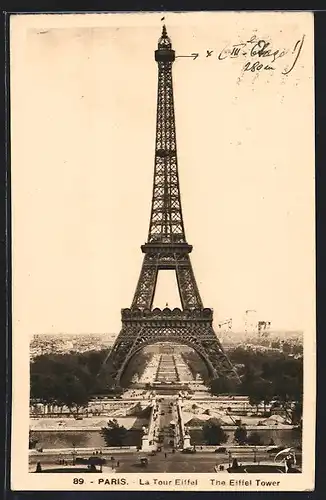 AK Paris, La Tour Eiffel, Eiffelturm, Gesamtansicht