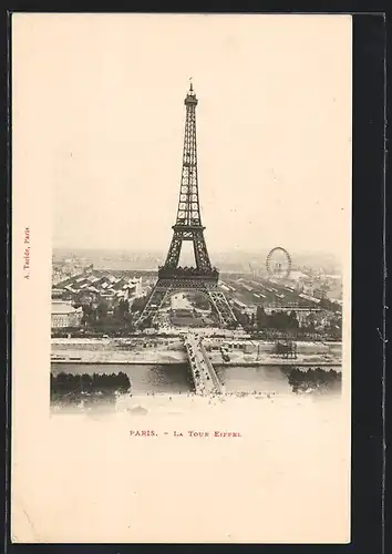 AK Paris, La Tour Eiffel, Eiffelturm, Panorama