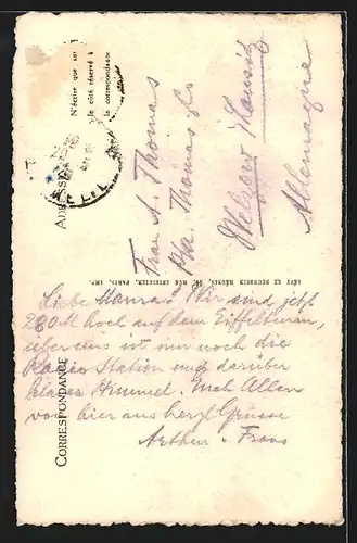 AK Paris, La Tour Eiffel, Eiffelturm